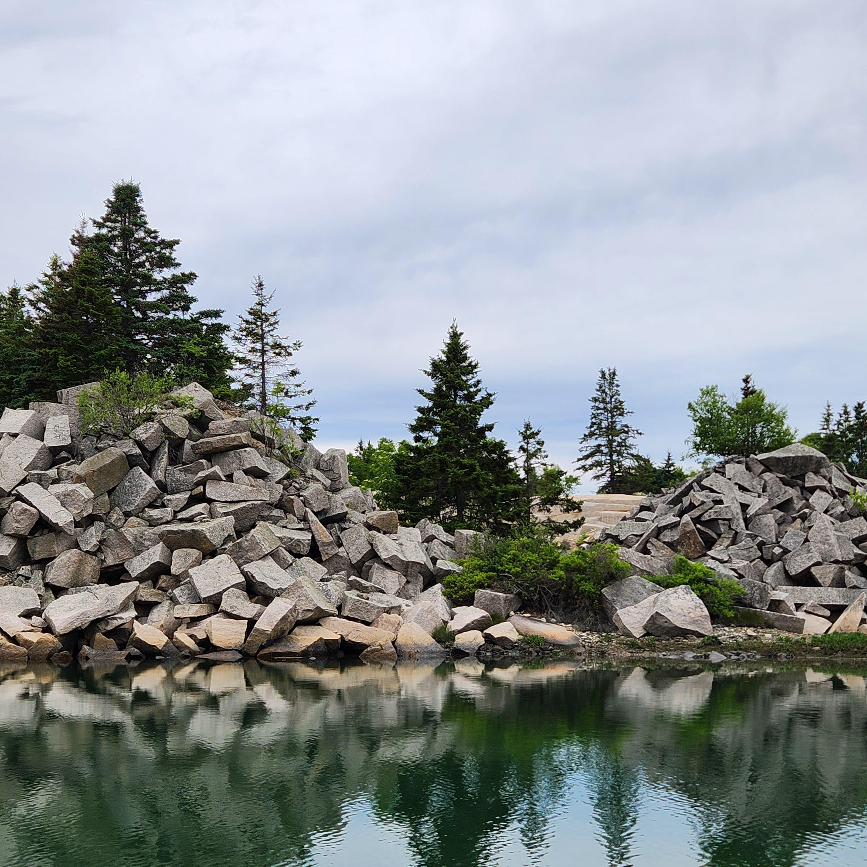 Granite scrap piles