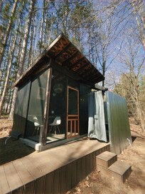 Exterior of screened-in kitchen