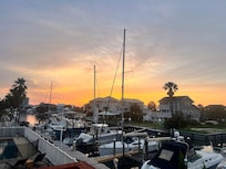 Back deck sunset.