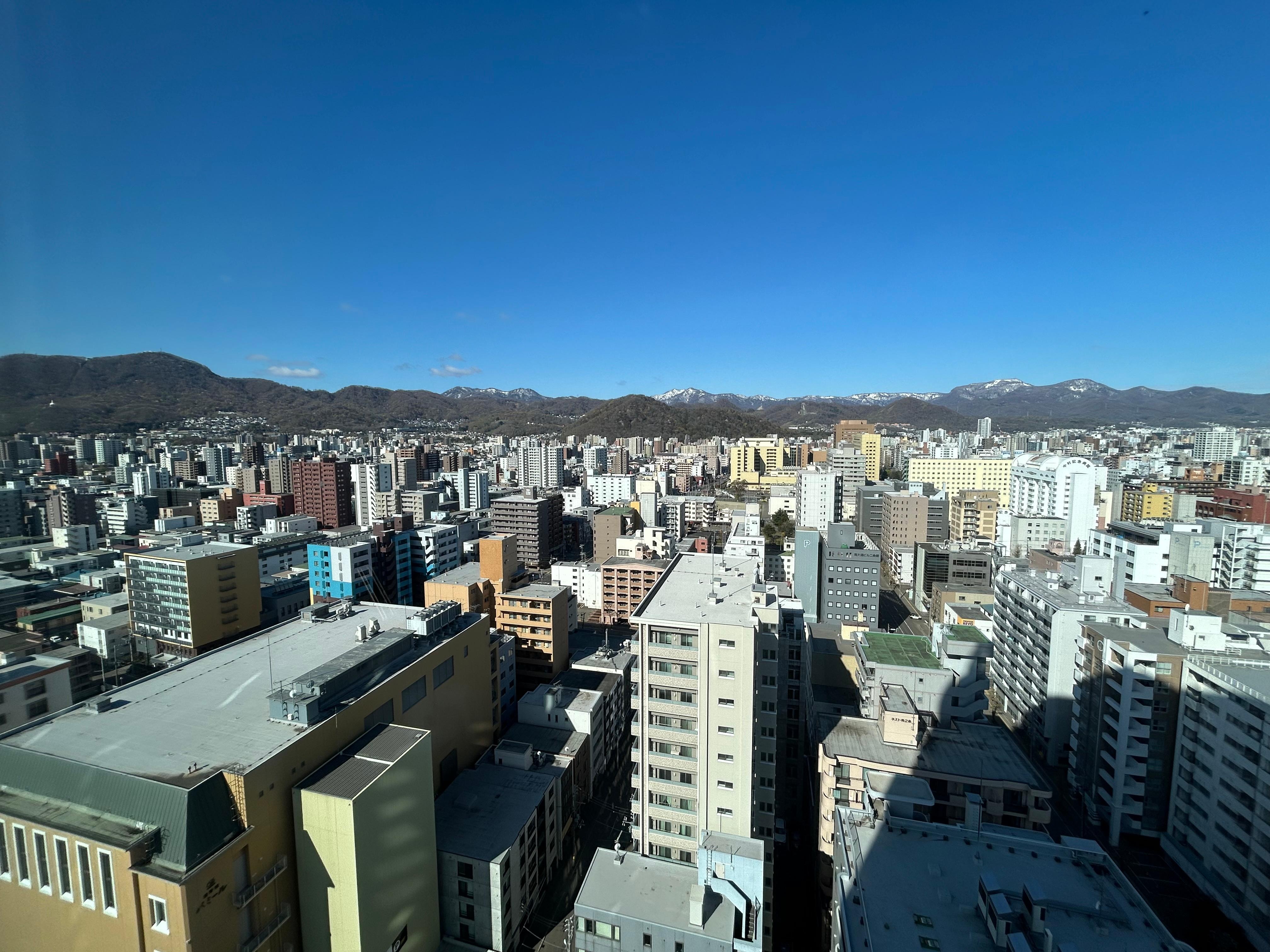 Mountain and city view from 21st floor 