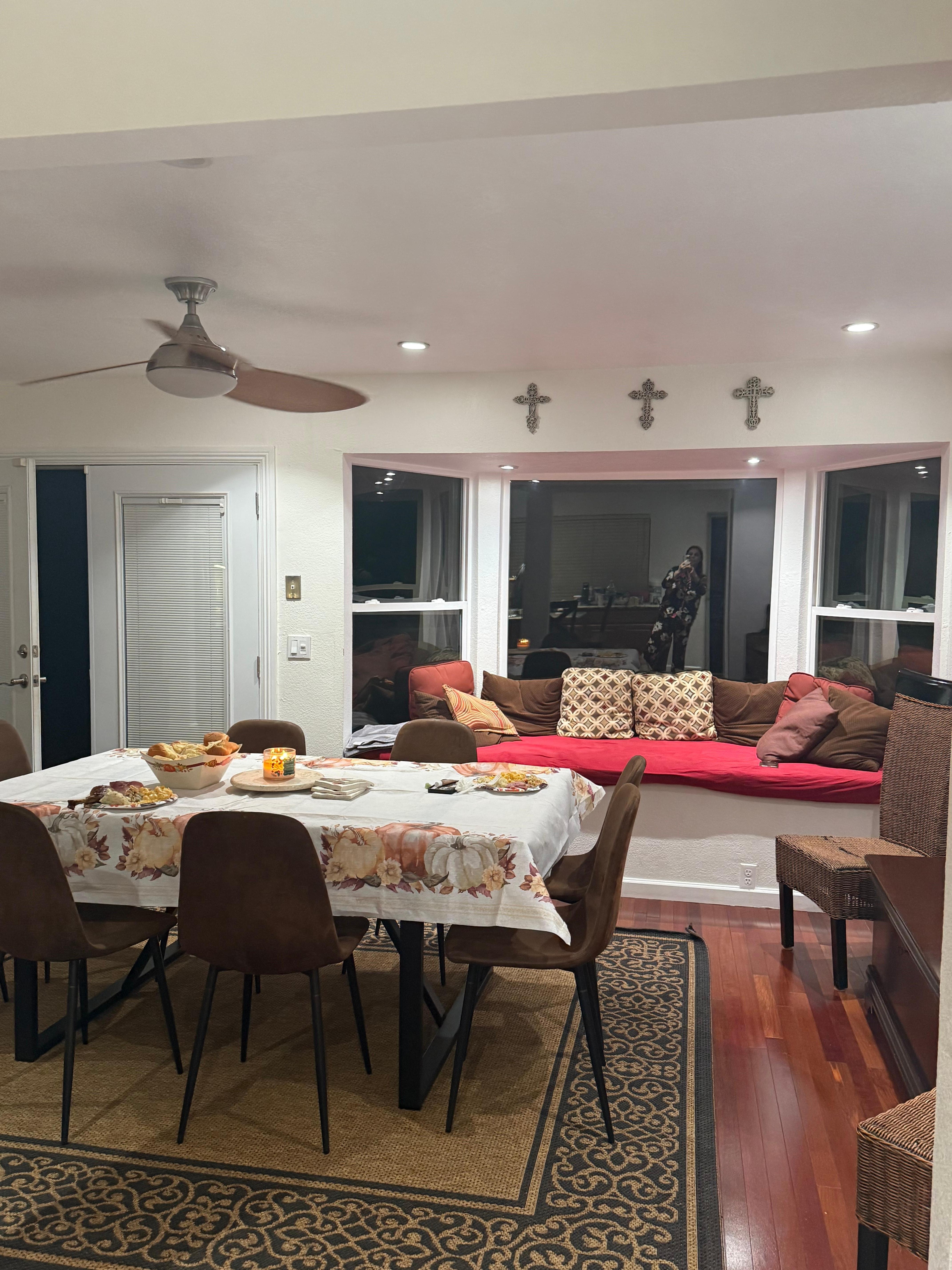 Our setup for our thanksgiving dinner. 