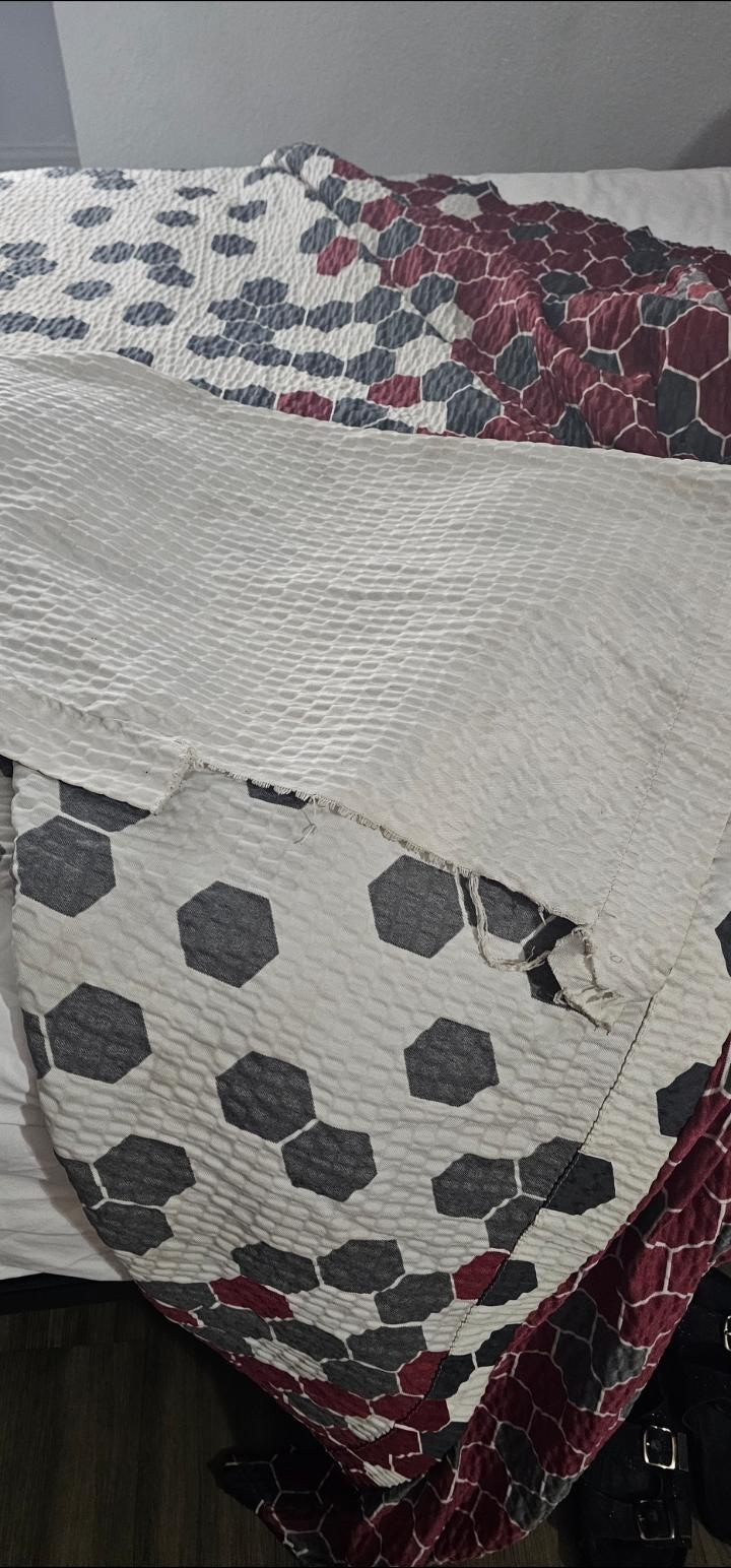 Bedspread ripped