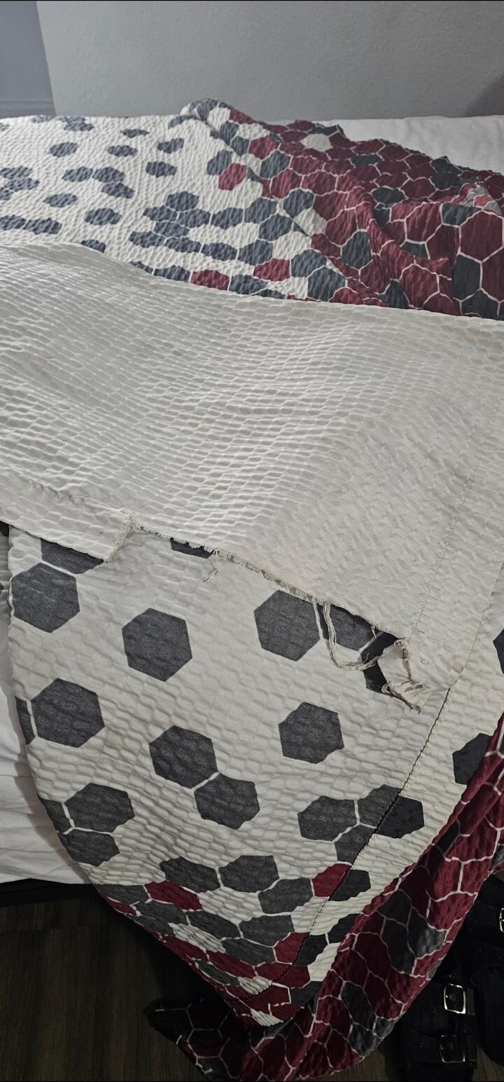 Bedspread ripped