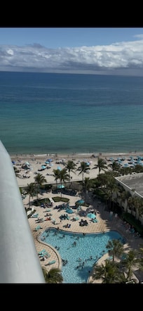 View of the pool and ocean from the balcony