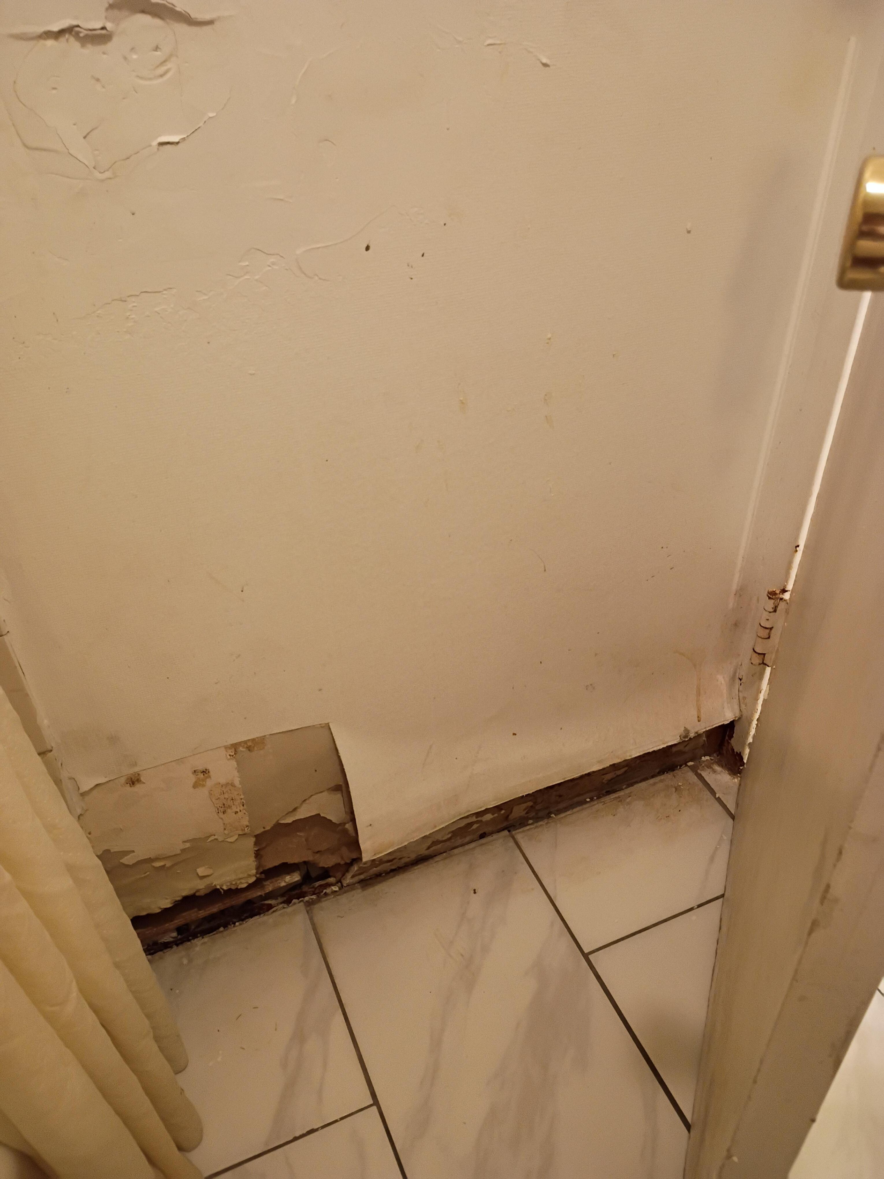 Picture of hole in the shower, maybe with mold