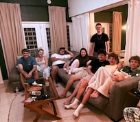 Large living room that fit our kids! Comfy couch!