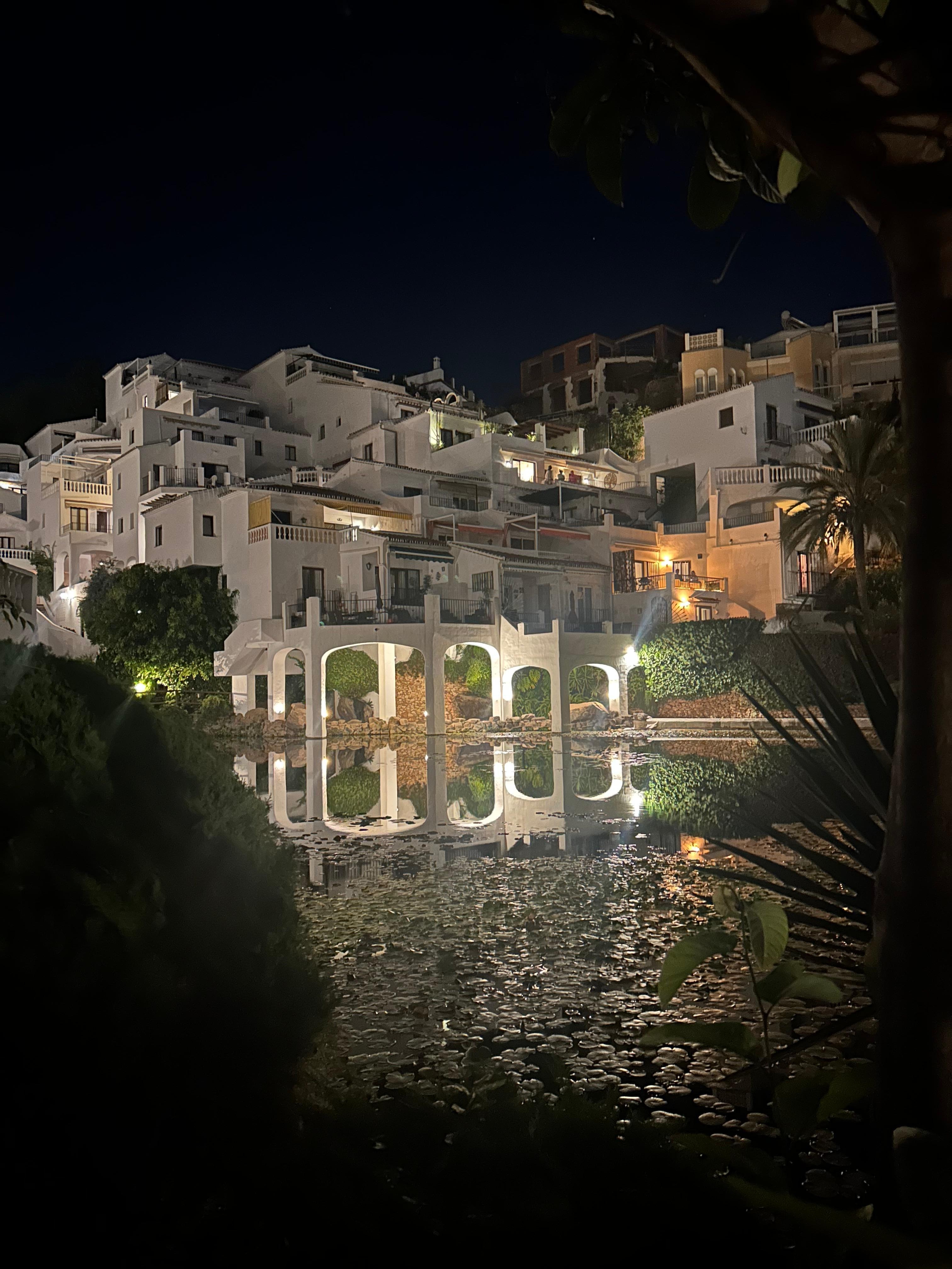 Night time view of the Playa Capistrano development 