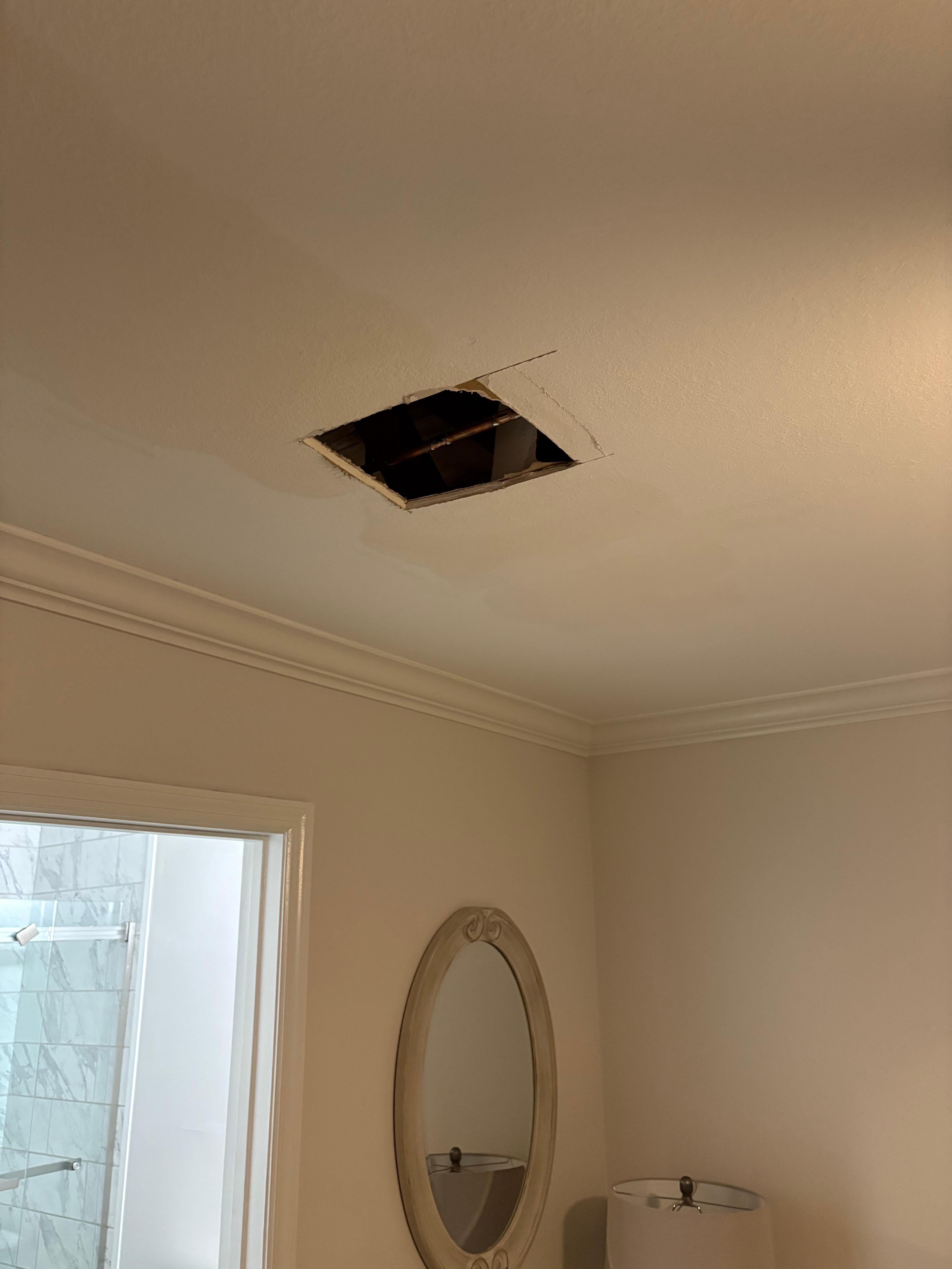 Hole in ceiling