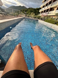 A nice outdoor swimming pool.