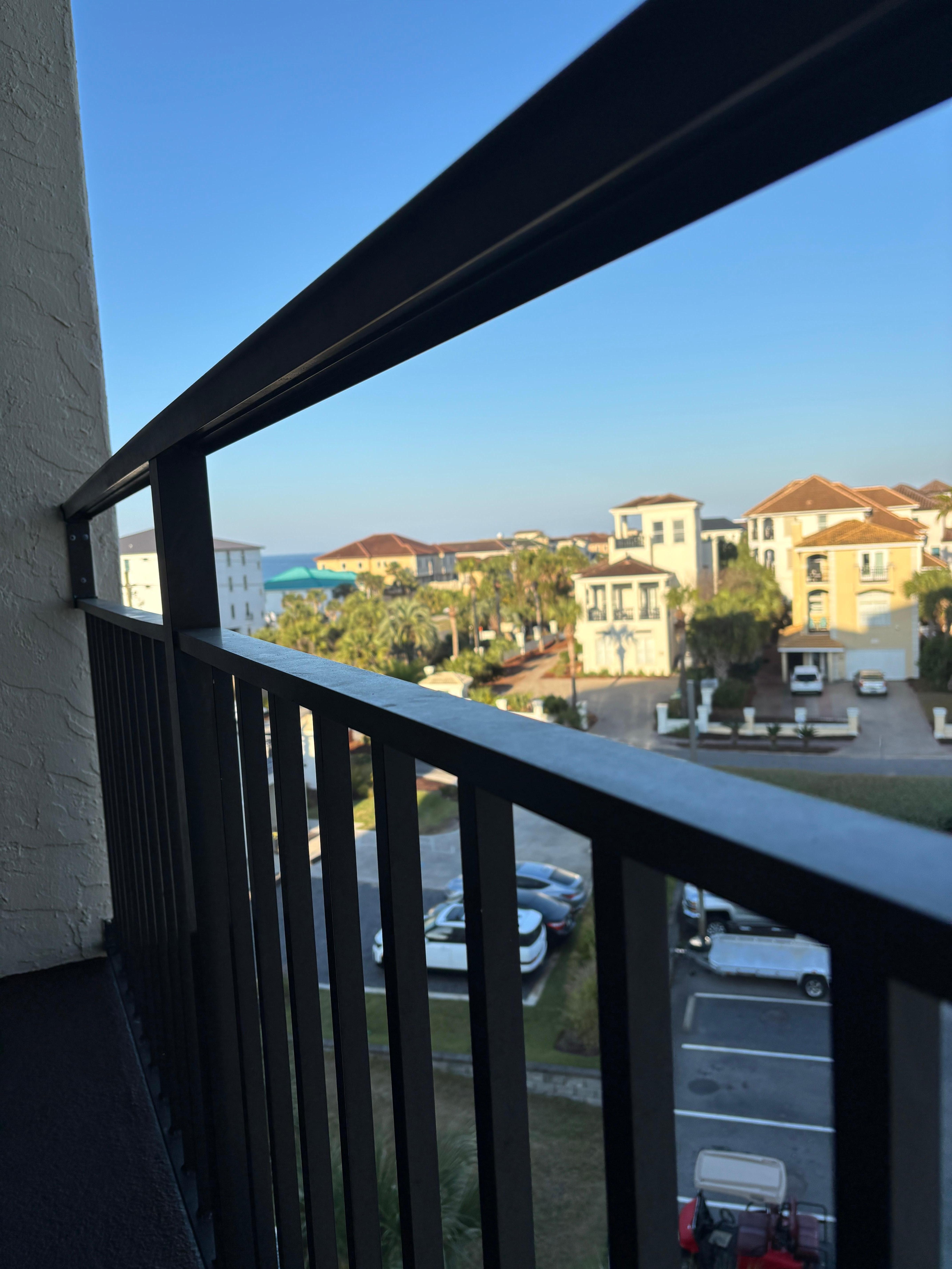 View from the balcony. You can see the Gulf. 