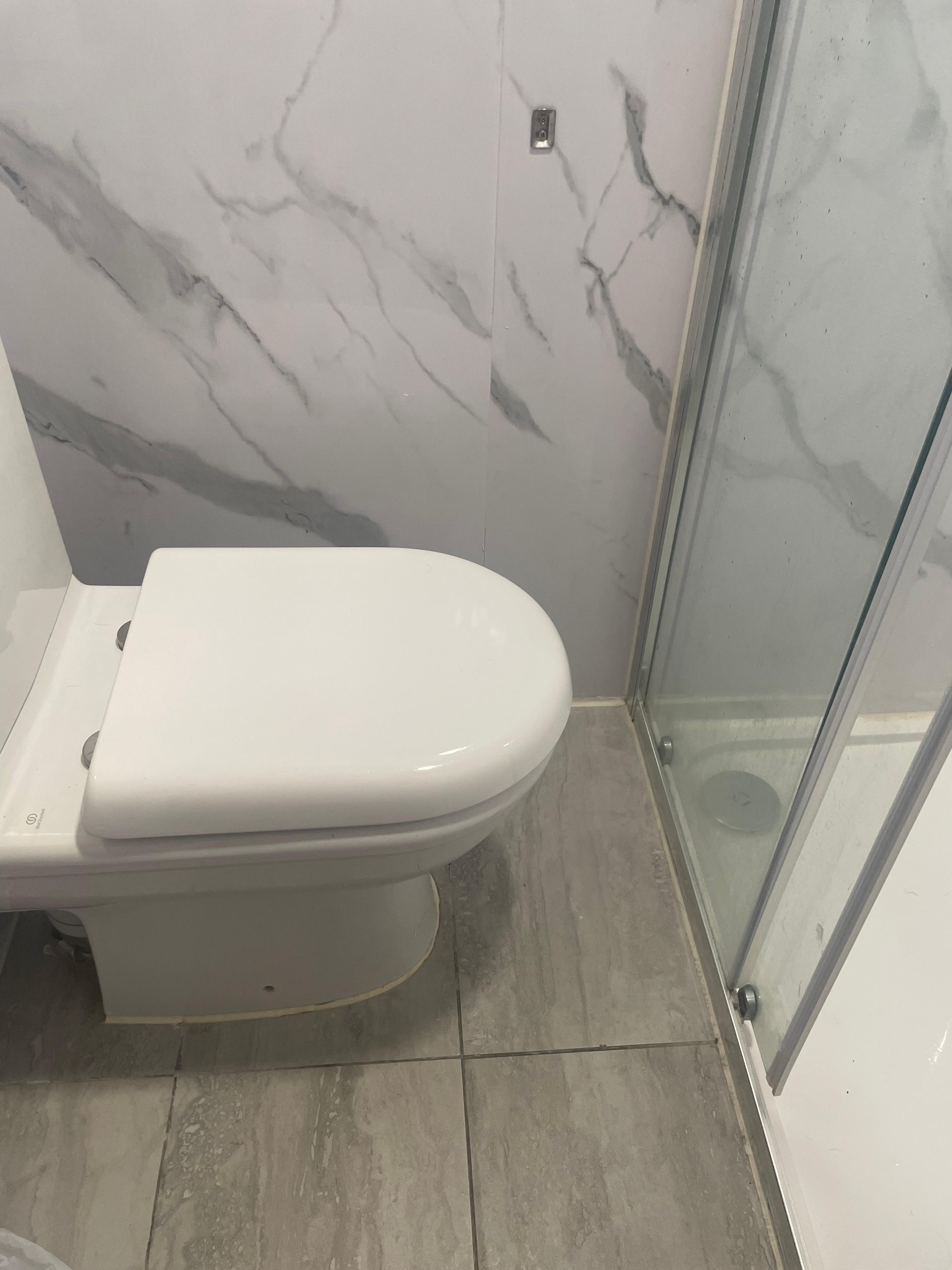 Toilet with no leg room