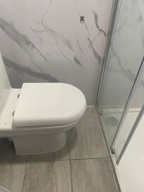 Toilet with no leg room