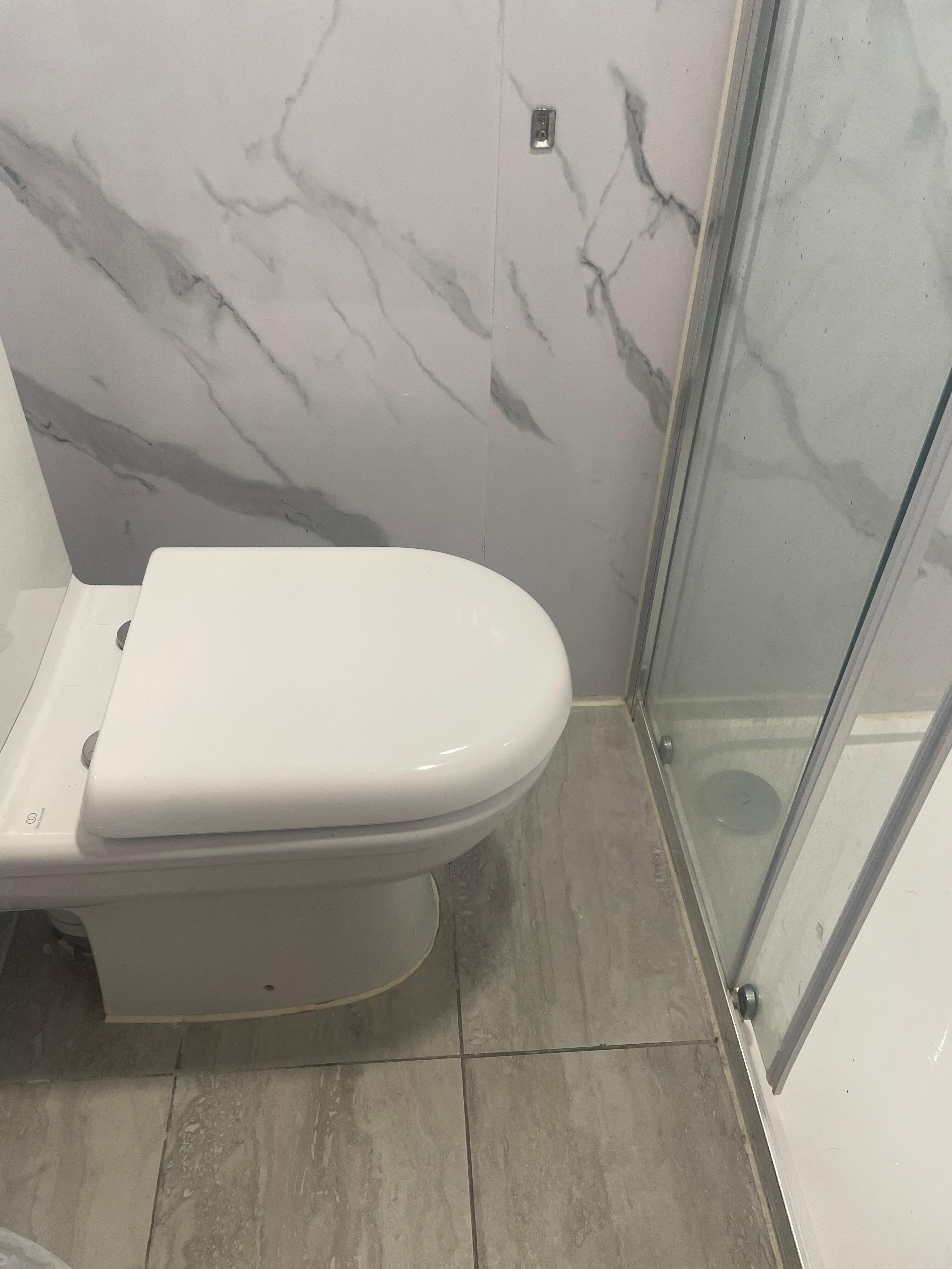 Toilet with no leg room