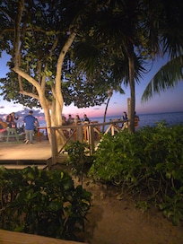 Restaurant/bar on the.ocean about a minute walk.