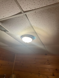 Ceiling above bed in second bedroom