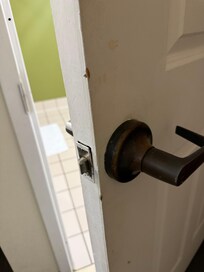 Beat up disgusting door and handles