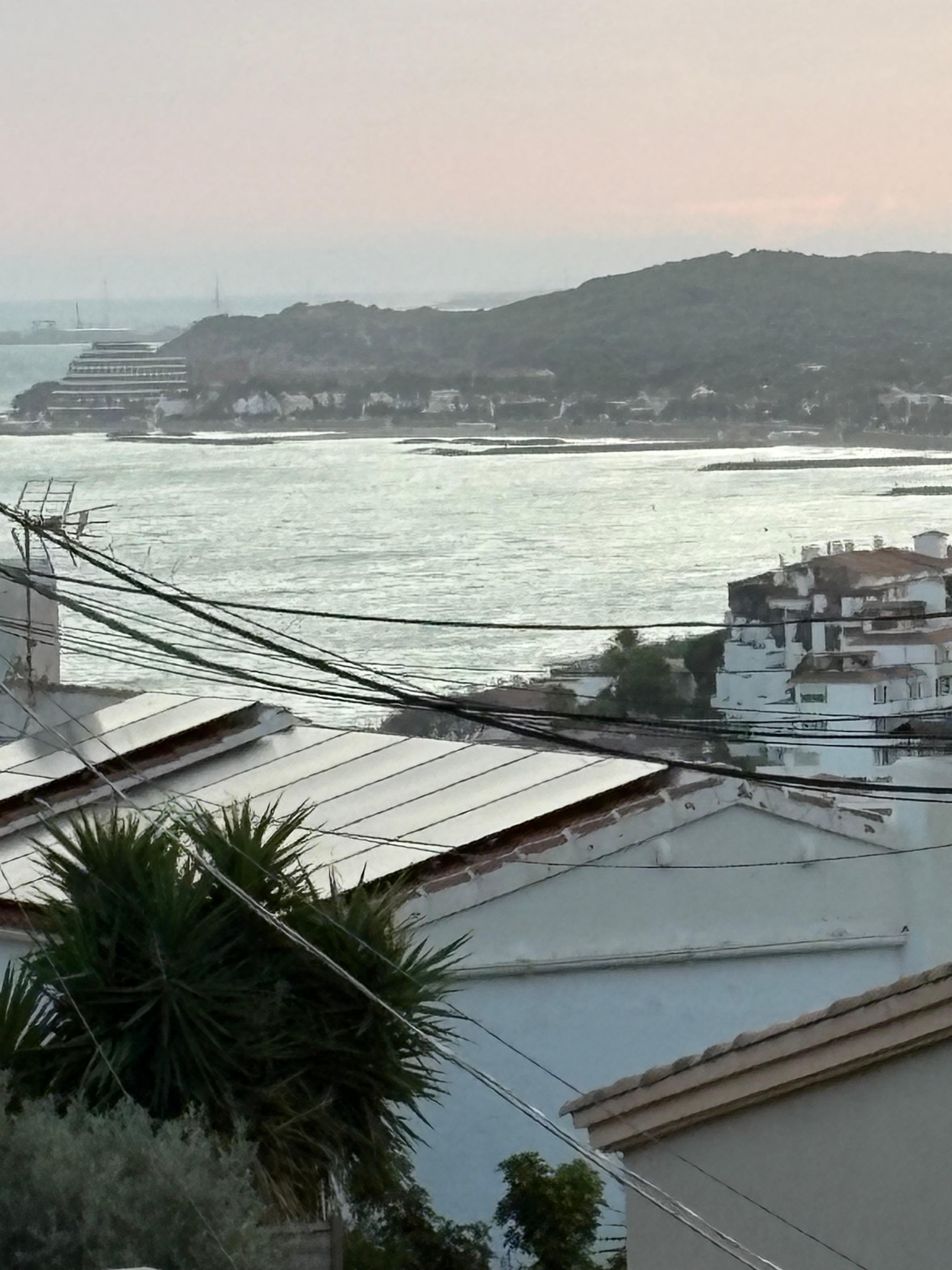 View over neighbouring houses towards Sitges 