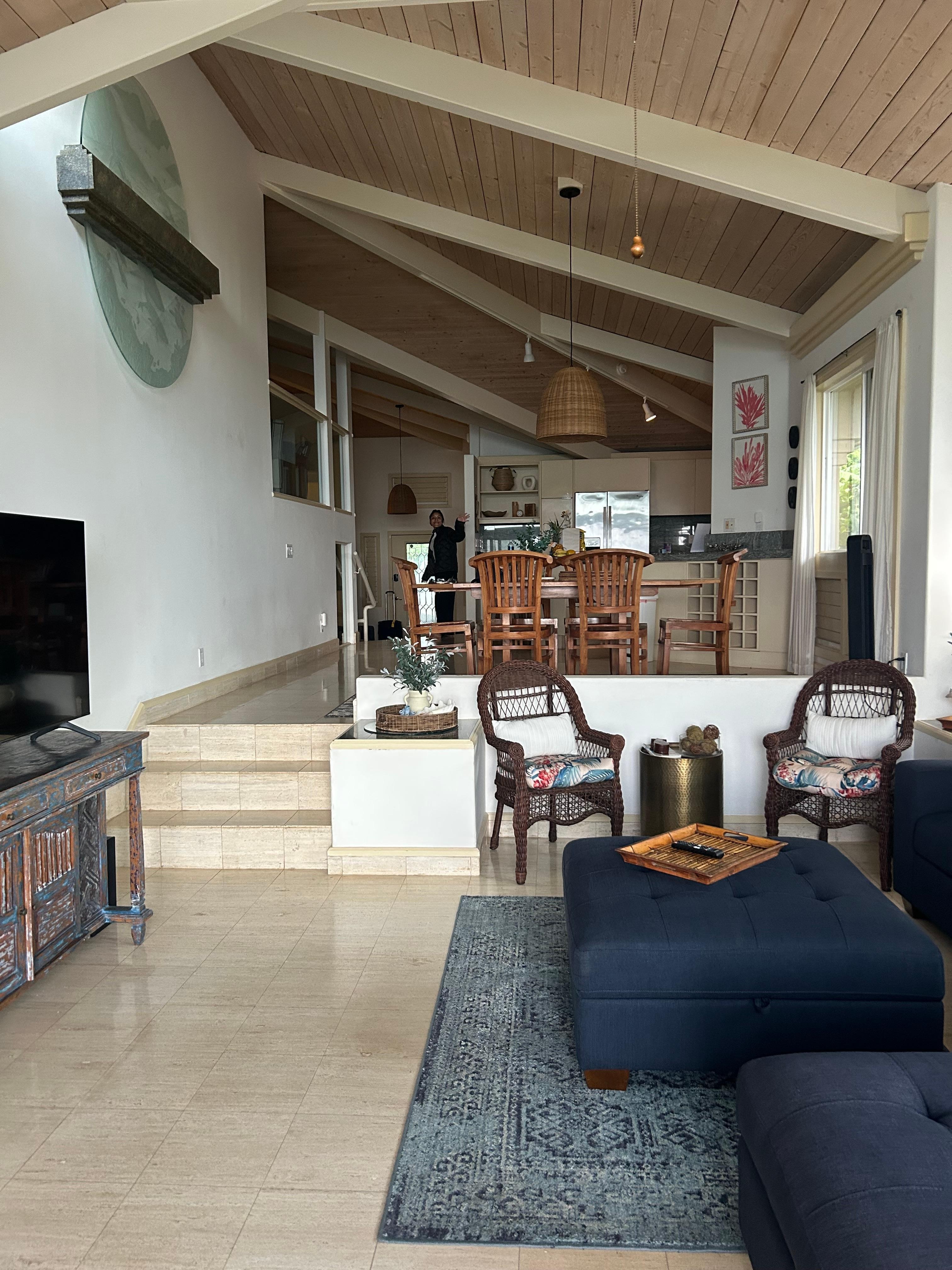 Living room is spacious.