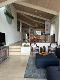 Living room is spacious.