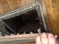 This very large vent leads to the crawlspace under the house, which can be very easily accessed in the back yard. Multiple people could easily fit in this vent. This is a security issue and unsafe for curious children especially.