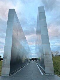 The Empty Skyline memorial at Liberty State Park, just around the corner from the property