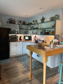 Well stocked kitchen.