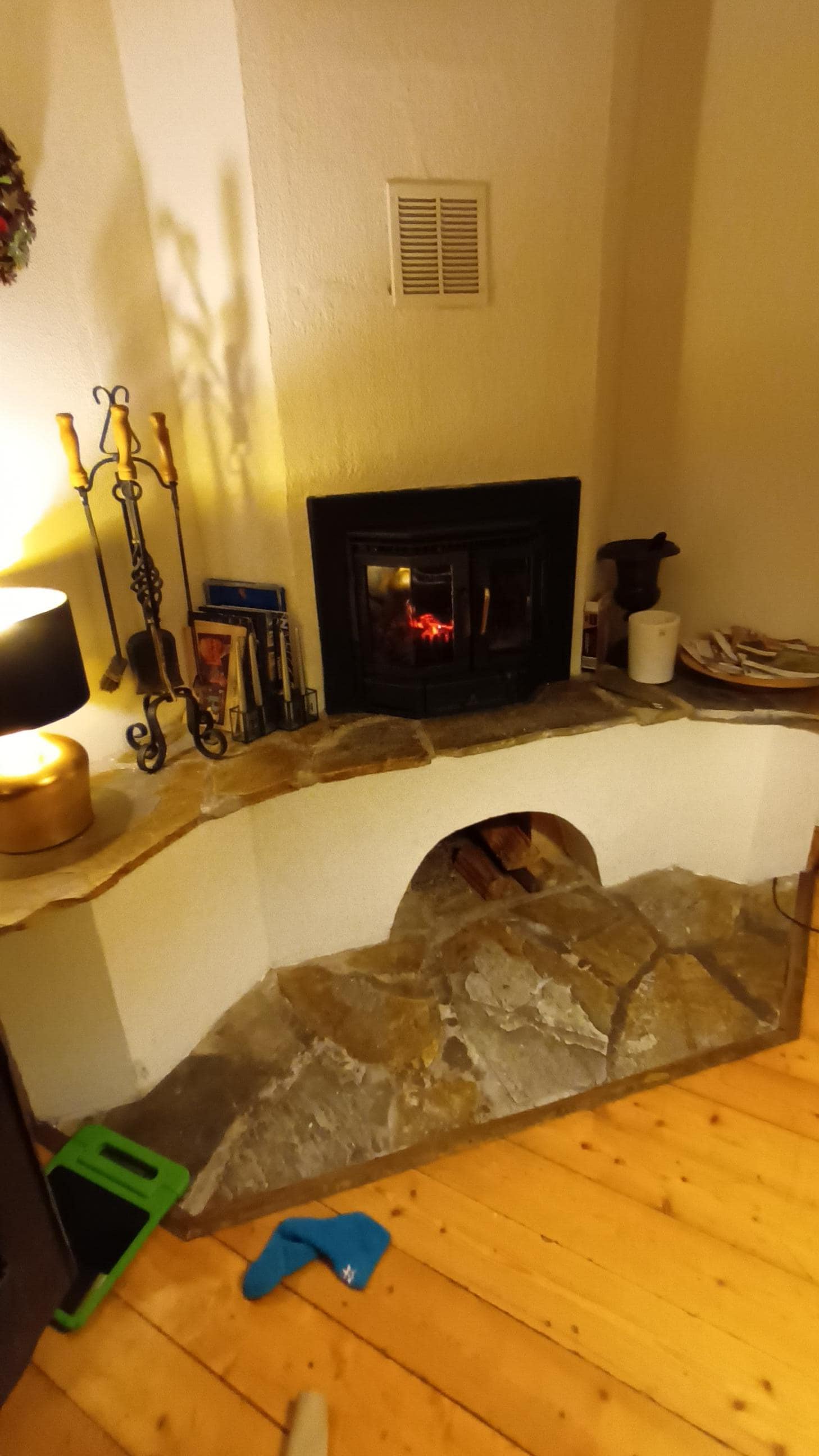 wonderful warm with the fire 