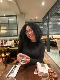 in the restaurant! prior to food and after our 10+ hours of traveling.