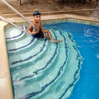 Nice pool that stays open until for those late arrivals.