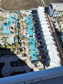 Looking down to the pool.