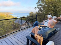 Father and Son enjoying their morning coffee and the view.