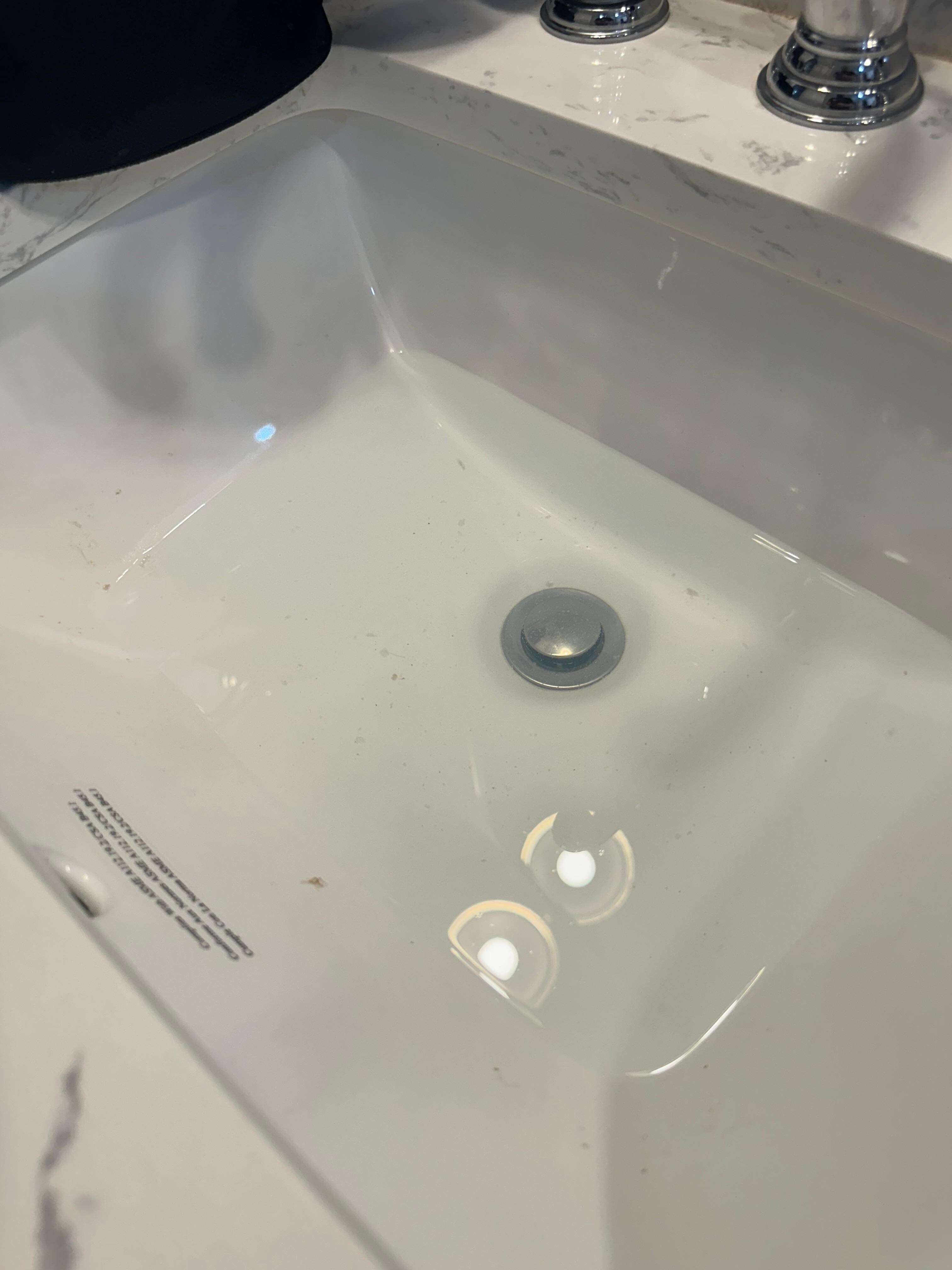 First bathroom sink clogged