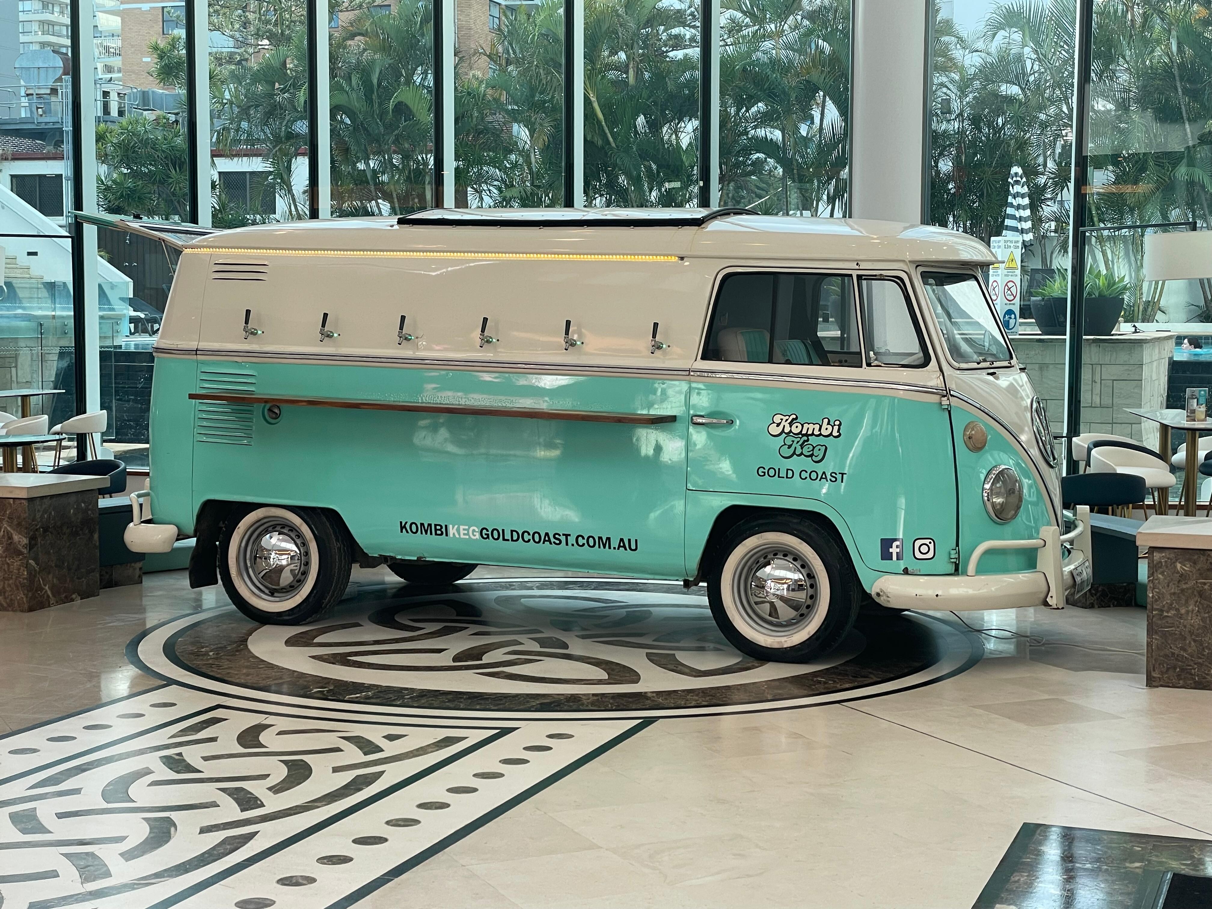 Kombi Keg in the reception area 
