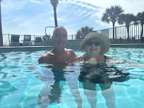 Pool was warm enough to walk right in!