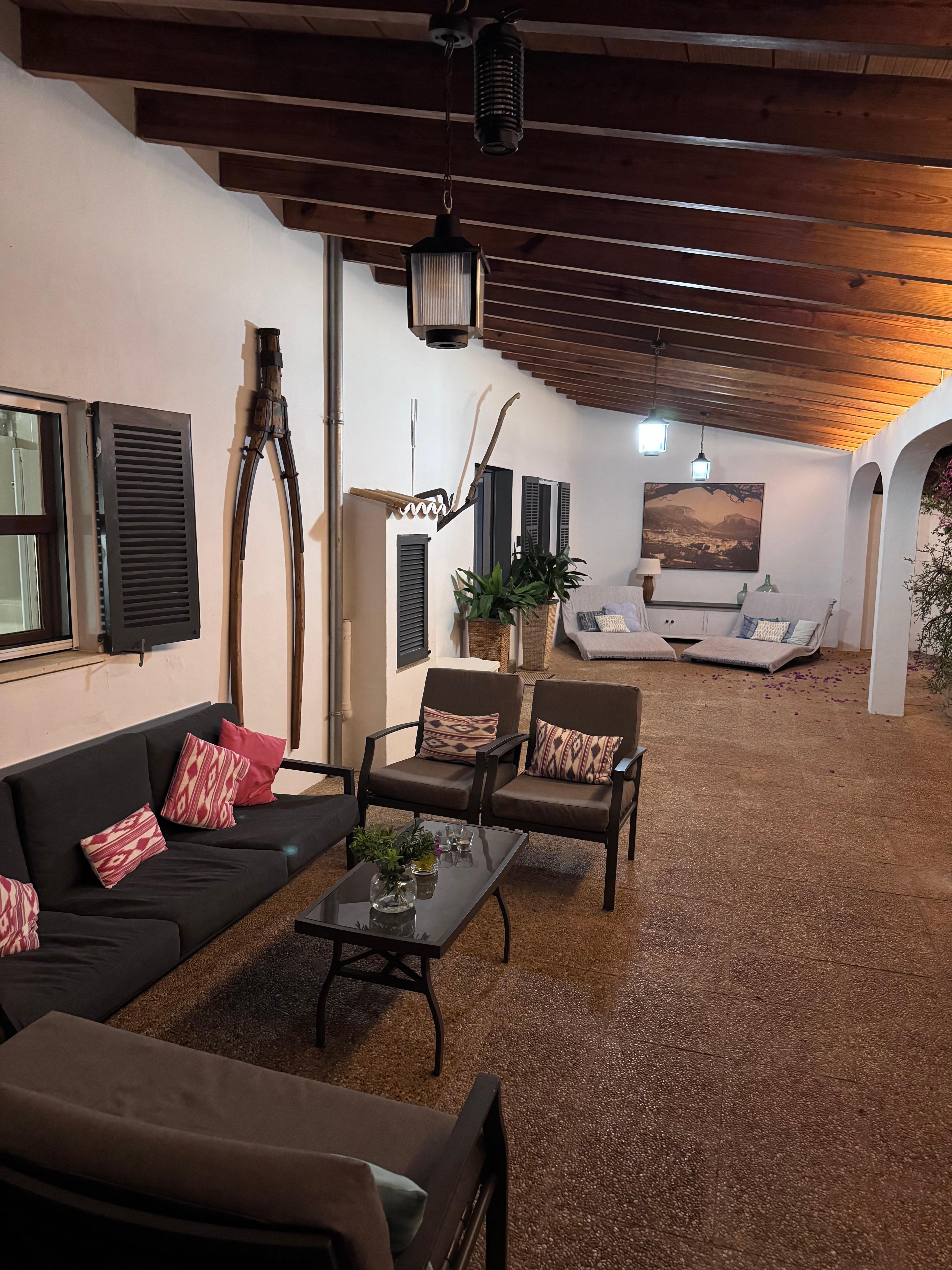 The outdoor lounge area