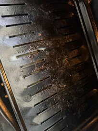 Top of the tray still had food residue .