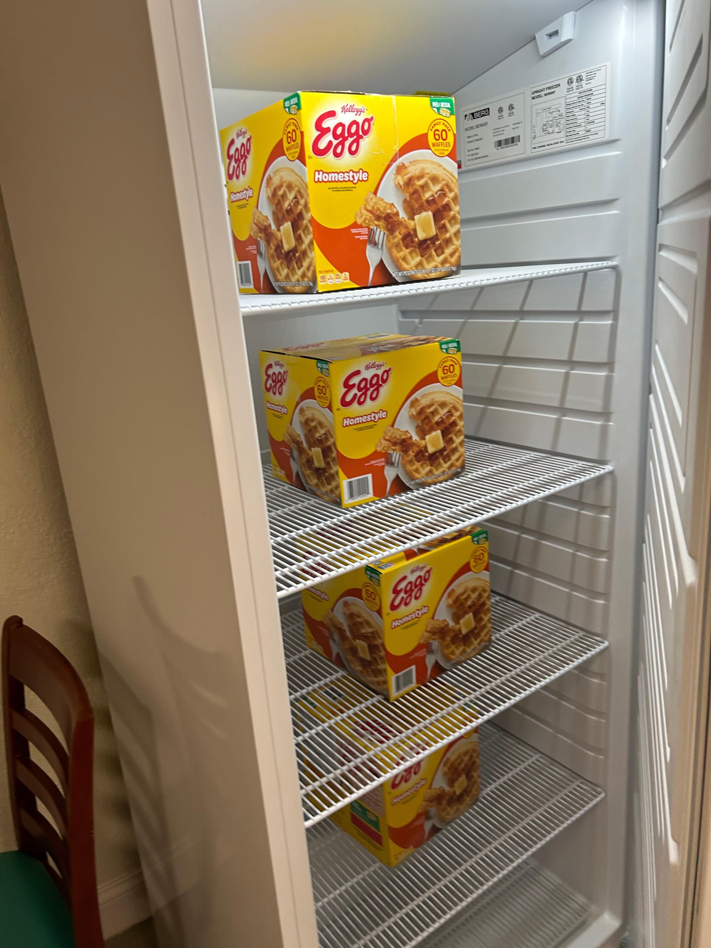 Not much for breakfast options, but they got waffles!