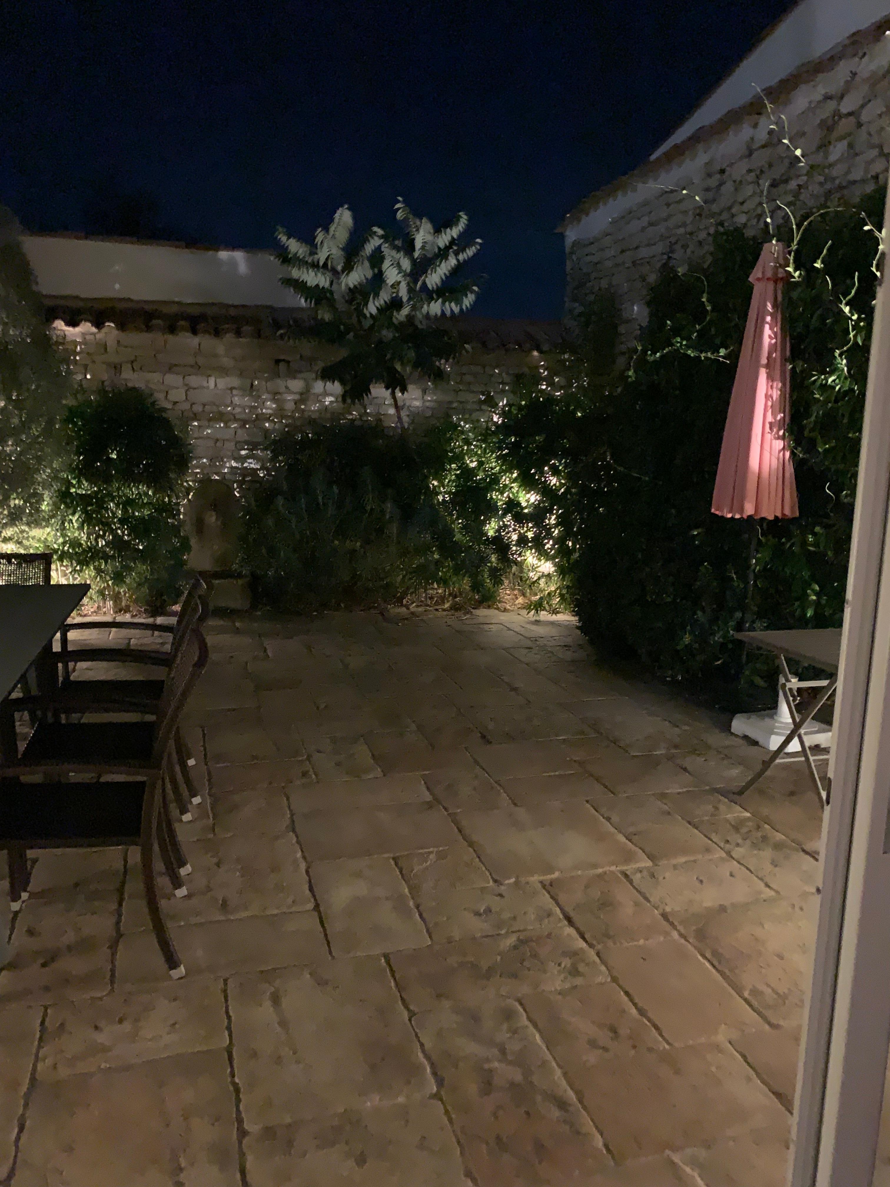 The pretty walled in courtyard 