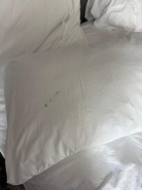 Stained pillow with odour