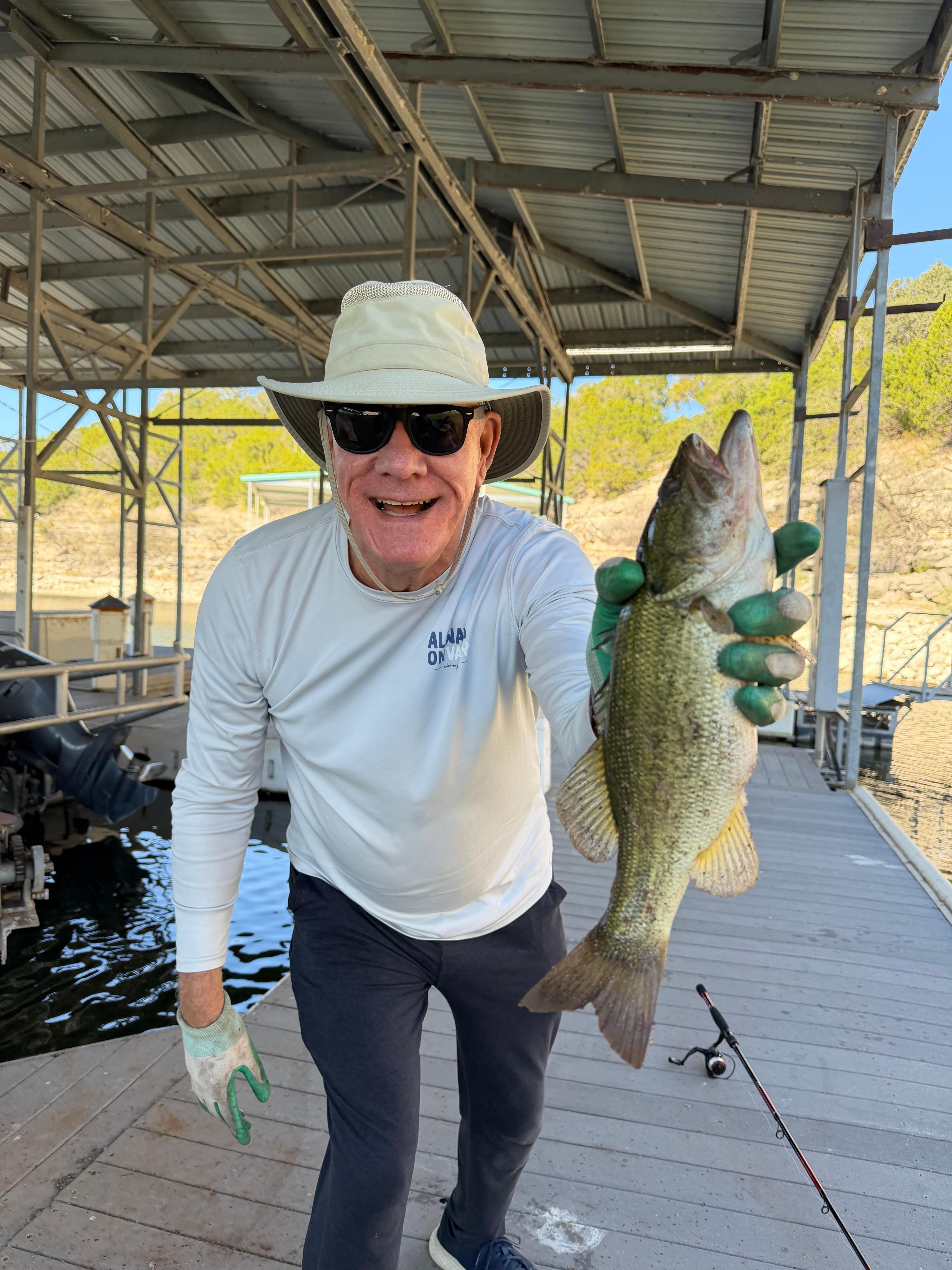 We all caught bass right off the community dock