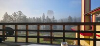 Main house view in fog😍