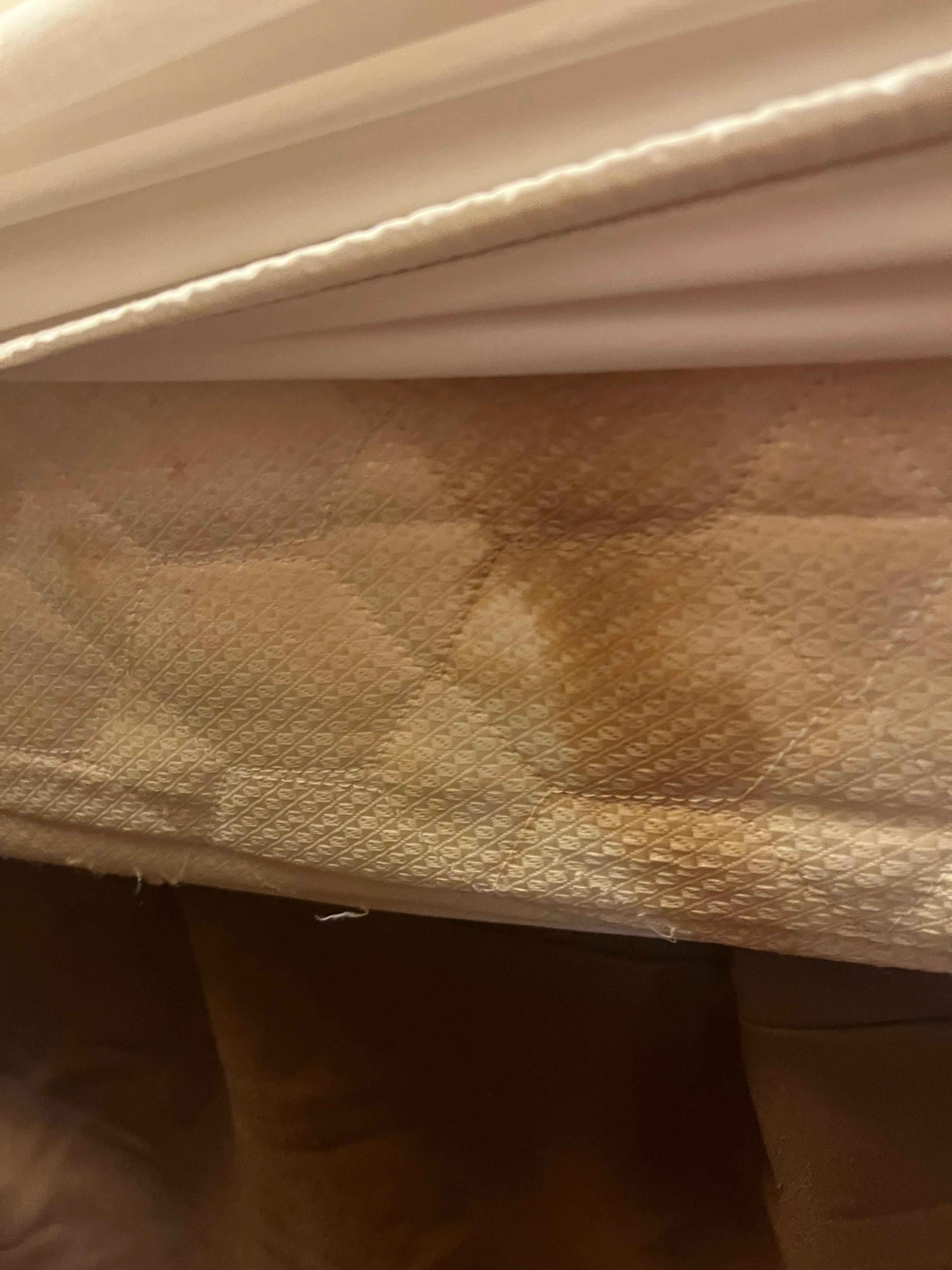 Stained mattress either poop or blood 
