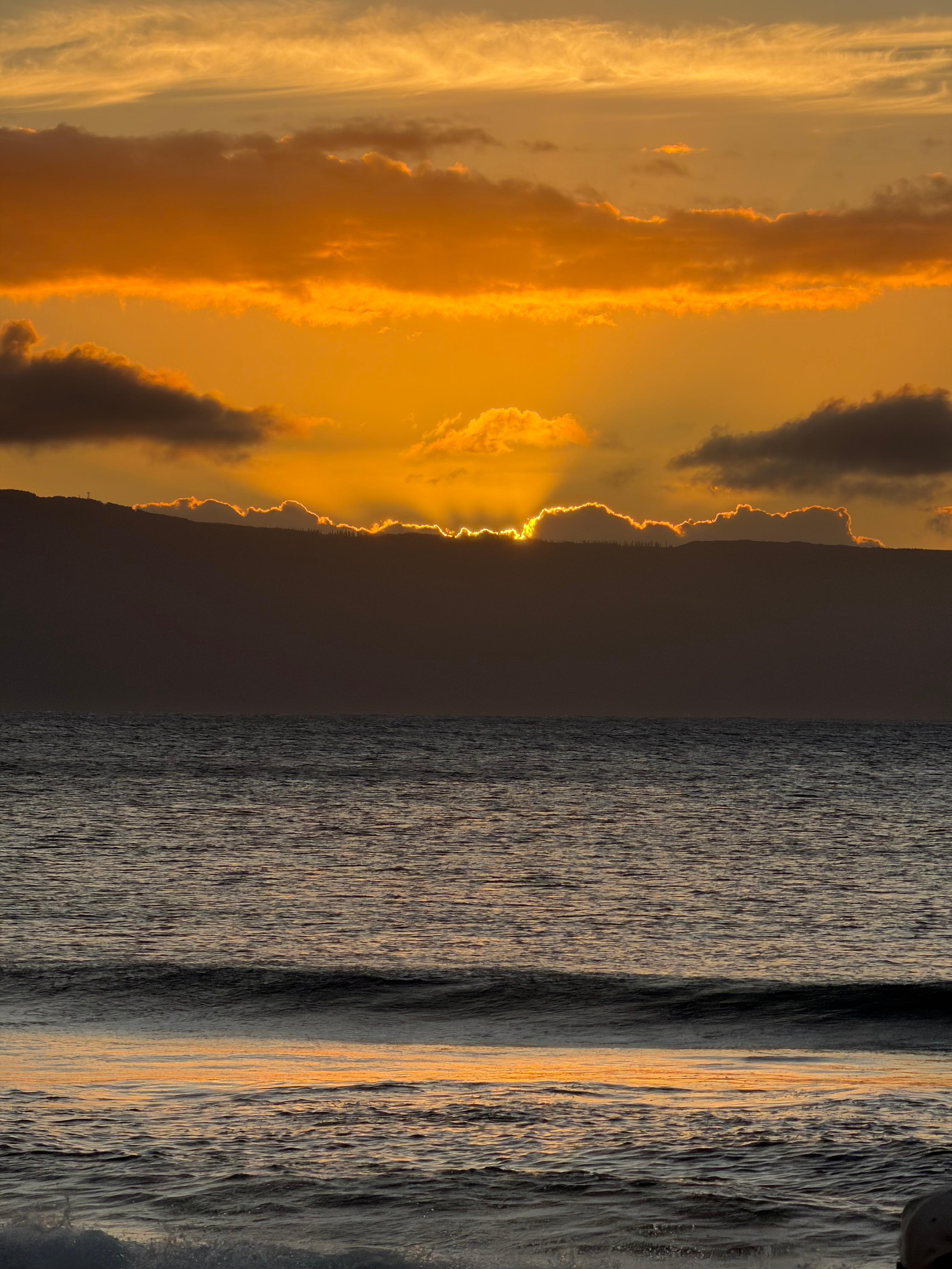 Sunset on the locations beach