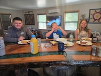 Breakfast at the "whiskey barrell bar" each morning