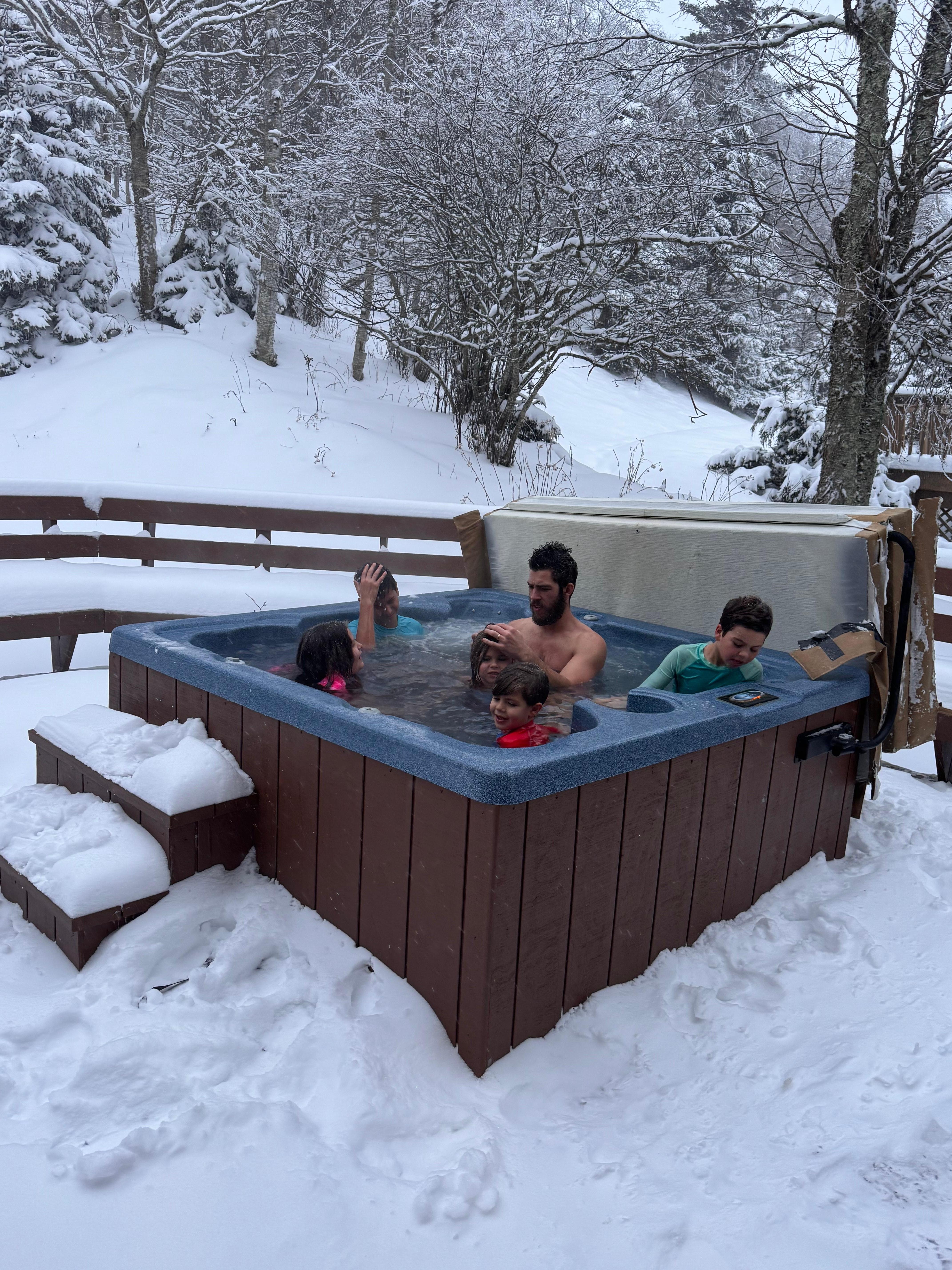 Hot tub fun in the snow!