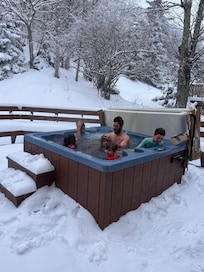 Hot tub fun in the snow!