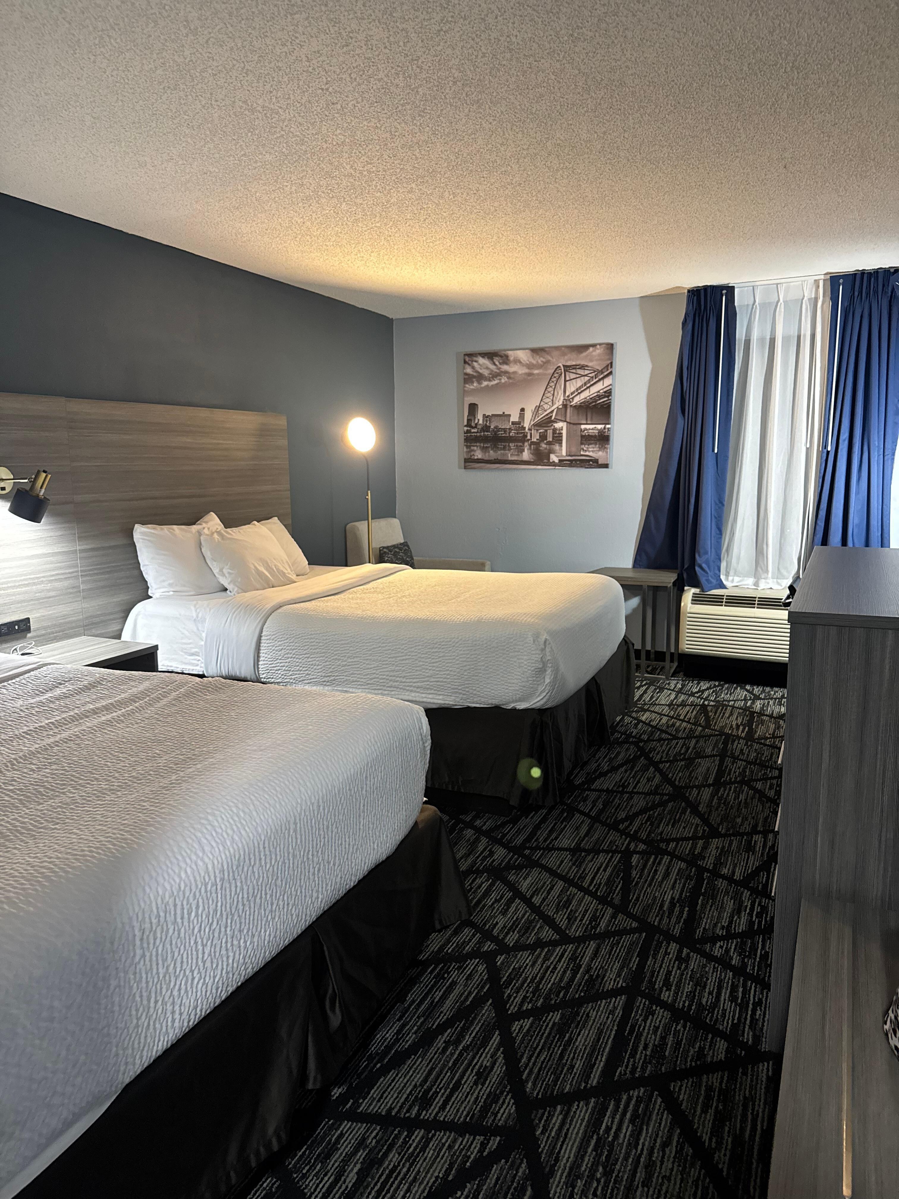 Double beds.  Plenty of room