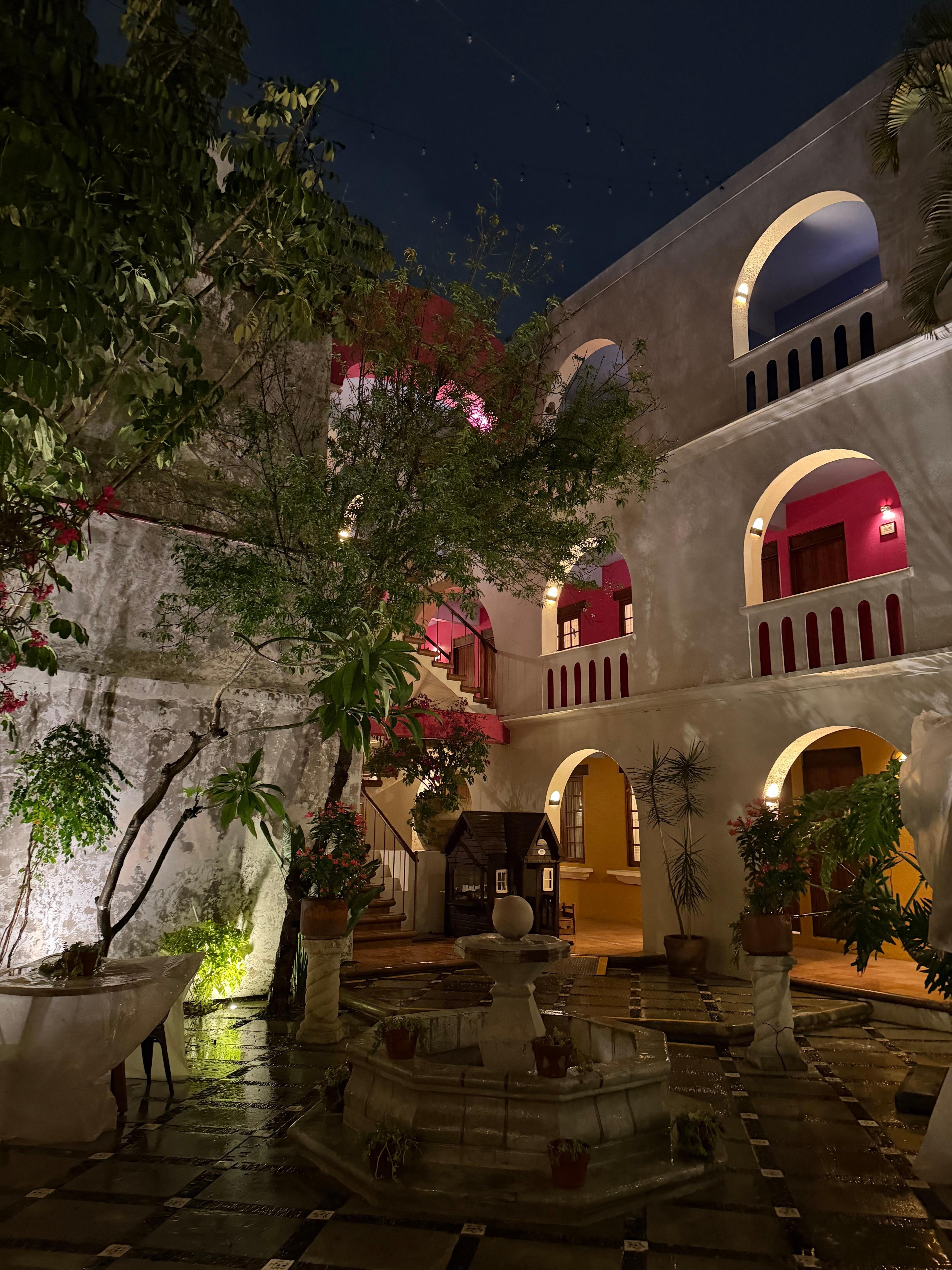The courtyard after a rainstorm