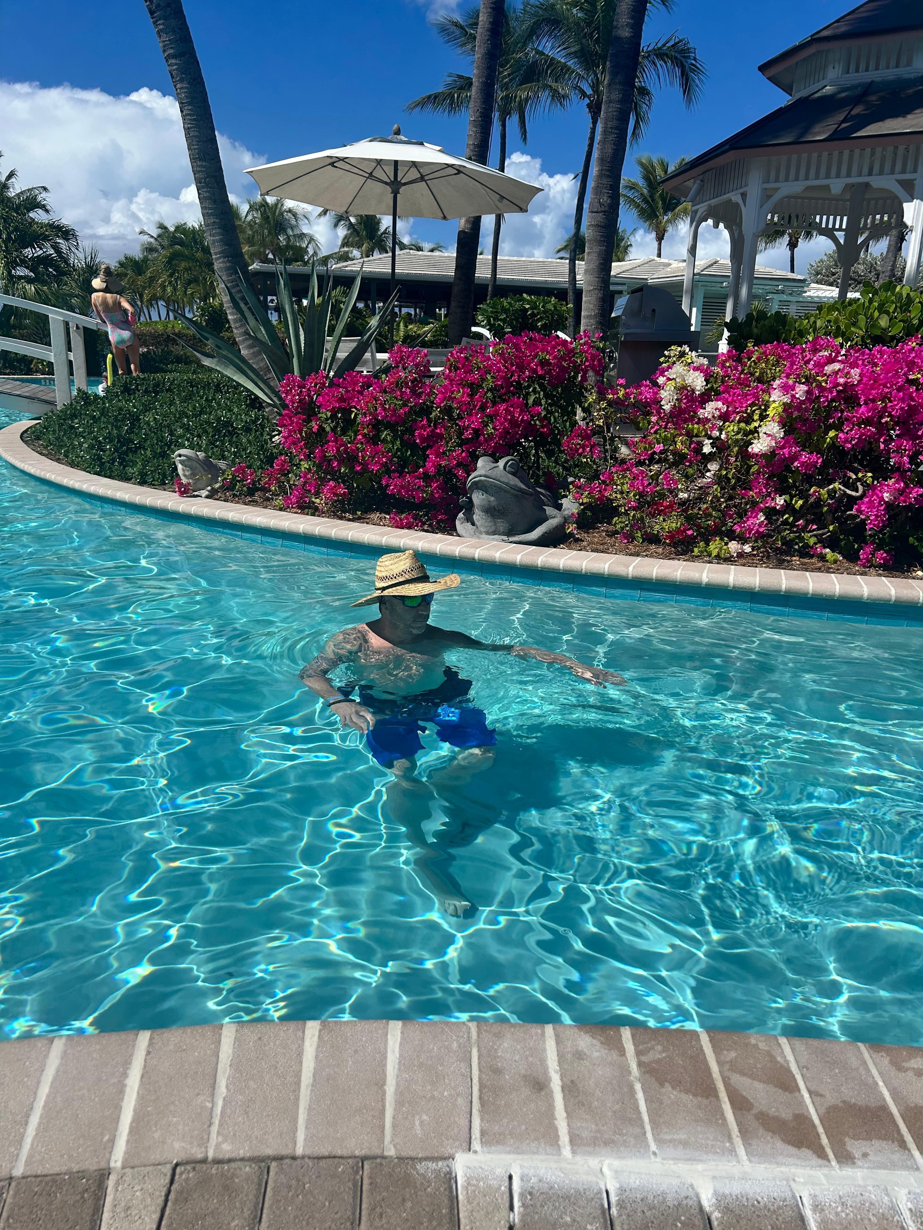 Hotel pool. Not crowded. 