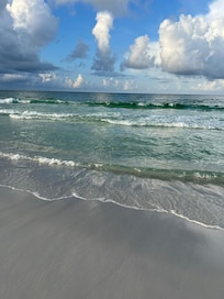 Clear water - white soft sand.